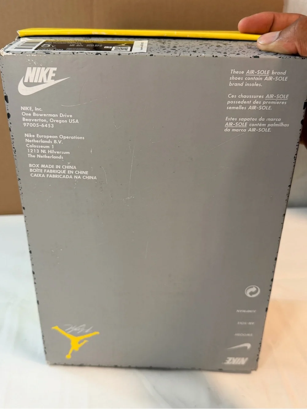 Jordan Yellow and Gray Retro 4 Sneakers
